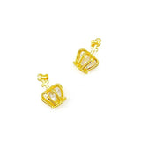 14K Gold Crown Zirconia Pendant for Women