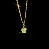14K Gold Crown Zirconia Pendant for Women