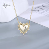 925 Silver Heart Pendant Necklace Smooth Surface Women Anniversary Gift