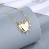 925 Silver Heart Pendant Necklace Smooth Surface Women Anniversary Gift
