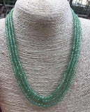 3-Row Dark Sapphire Round Gemstone Beads Necklace