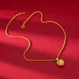 24k Hollow Love Heart Pendant Necklace for Women Girl