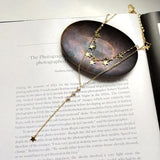 925 Silver Star Necklace with Crystal Chain Forest Pendant Jewelry
