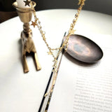 925 Silver Star Necklace with Crystal Chain Forest Pendant Jewelry