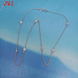 925 Silver Necklace CZ Rhodium Plated 16-Inch Woman Jewelry