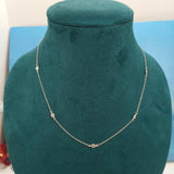 925 Silver Necklace CZ Rhodium Plated 16-Inch Woman Jewelry