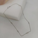 925 Silver Necklace CZ Rhodium Plated 16-Inch Woman Jewelry