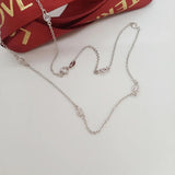 925 Silver Necklace CZ Rhodium Plated 16-Inch Woman Jewelry