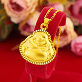 24K Plated Buddha Guanyin Pendant Necklace High Jewelry