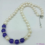 Freshwater Pearl & Amethyst Beads Necklace 18 Inch