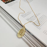 925 Silver Mother Child Pendant Necklace Oval Round Tag Women Necklaces
