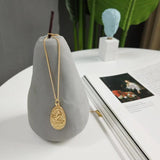 925 Silver Mother Child Pendant Necklace Oval Round Tag Women Necklaces