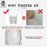 Natural Opal Butterfly Necklace Sterling Silver Gemstone Pendant