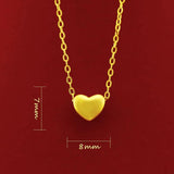 Matte Love Heart Pendant Necklace Chain Chocker 14K Plated for Women