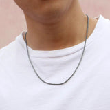 Men's 925 Thai Silver Necklace Zygote Chain Contracted Style Male Silver Jewelry