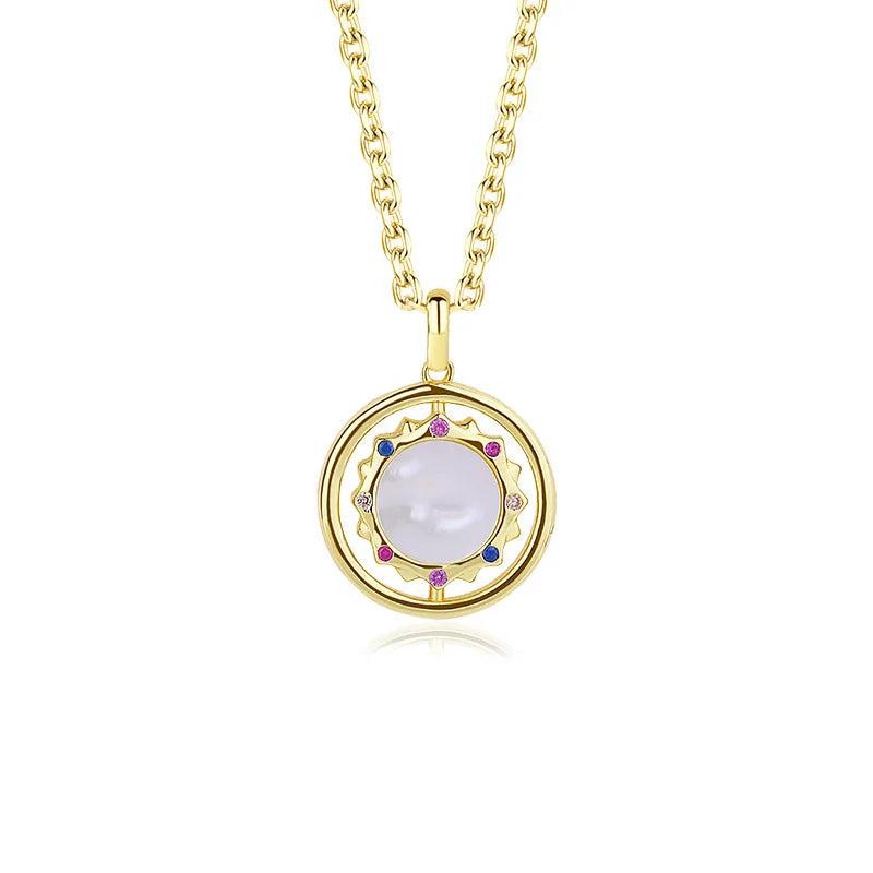 F.I.N.S 925 Silver Sun Necklace Shell Pendant Chain Jewelry