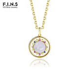 F.I.N.S 925 Silver Sun Necklace Shell Pendant Chain Jewelry