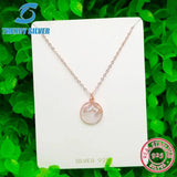 925 Silver Necklace Chain Rose Plated Pendant CZ Jewelry