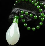 Hetian Jade Magnolia Flower Pendant Natural Jade Necklace