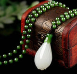 Hetian Jade Magnolia Flower Pendant Natural Jade Necklace