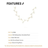 925 Silver Neckband Pearl Bead Choker Necklace Women Wedding Jewelry