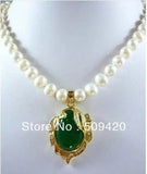 Pearl Green Jade Pendant Necklace