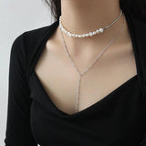 925 Silver Planet Pearl Short Necklace Women Jewelry Choker Gift