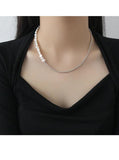 925 Silver Planet Pearl Short Necklace Women Jewelry Choker Gift