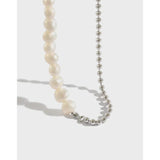925 Silver Planet Pearl Short Necklace Women Jewelry Choker Gift