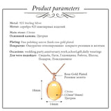 Almei Yellow Citrine Silver Pendant Necklace OL Style