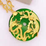 OMHXFC Dragon Phoenix 24KT Pendant Necklace