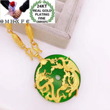 OMHXFC Dragon Phoenix 24KT Pendant Necklace