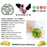 OMHXFC Dragon Phoenix 24KT Pendant Necklace