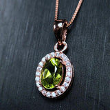 Green Peridot Wedding Pendant Necklace 925 Sterling Silver FN288