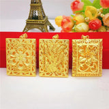 Square Peacock Flower Pendant Necklace for Women Men Chain