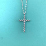 Hiphop Cross Pendant Necklace 925 Sterling Silver Diamond Clavicle Necklace