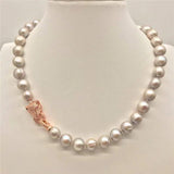 11-12MM Pearl Baroque Necklace w/ Leopard-head Clasp