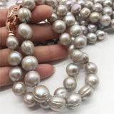 11-12MM Pearl Baroque Necklace w/ Leopard-head Clasp