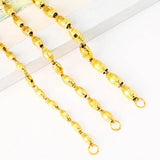 24K Plated 4mm 5mm 6mm Olive Beads Necklace for Men Women Fine Jewelry