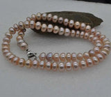 Rainbow Lavender Freshwater Pearl Necklace 18'' 925 Sterling Silver Clasp