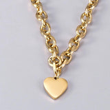 Retro Bee Letters Peach Heart Love Beads Necklace