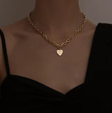 Retro Bee Letters Peach Heart Love Beads Necklace
