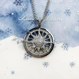 Sun Pendant Necklace 925 Sterling Silver High Zircon Stones Chain