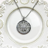Sun Pendant Necklace 925 Sterling Silver High Zircon Stones Chain