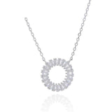 925 Silver Pendant Circle Necklace with Diamond