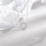 925 Silver Pendant Circle Necklace with Diamond