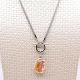 Pink Freshwater Pearl Necklace Baroque Pendant Silver