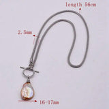Pink Freshwater Pearl Necklace Baroque Pendant Silver