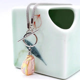 Pink Freshwater Pearl Necklace Baroque Pendant Silver