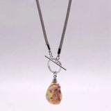 Pink Freshwater Pearl Necklace Baroque Pendant Silver
